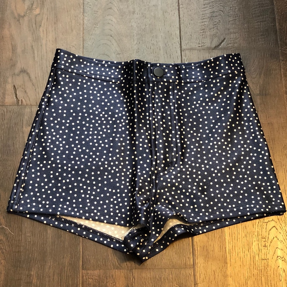 American Apparel High Rise Blue/White Shorts